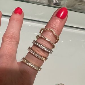 Express new size 6 lot of 4 stacking rings gold silver